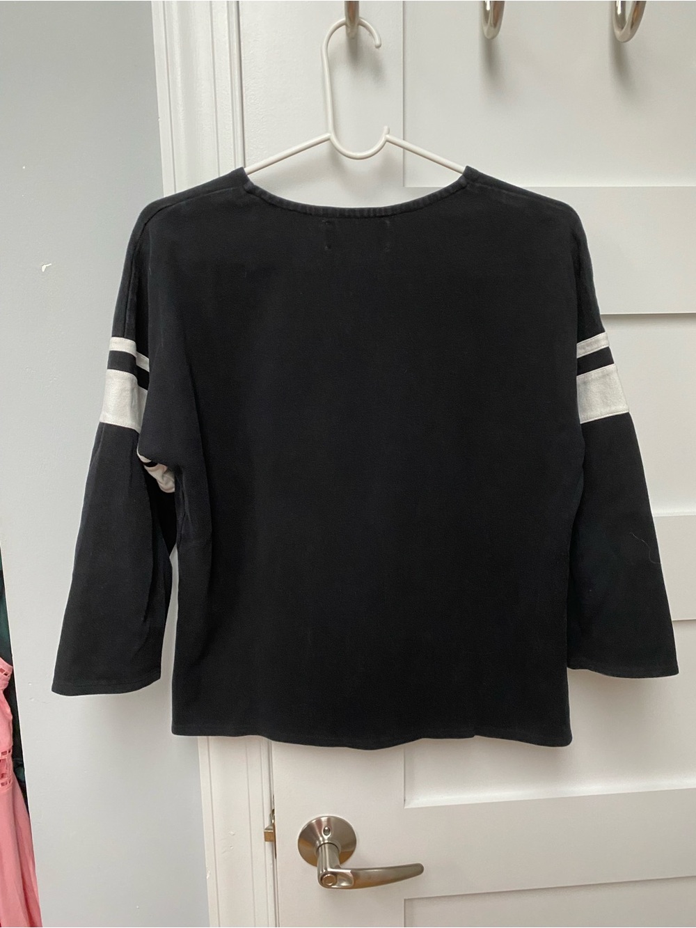 La Ligne designer cotton casual three quarter sleeve black and white top - Picture 3 of 5